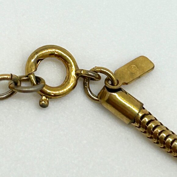 Vintage Monet Gold Snake Chain Necklace Choker Minimalist Jewelry 1970s 15 in. - Picture 4 of 13